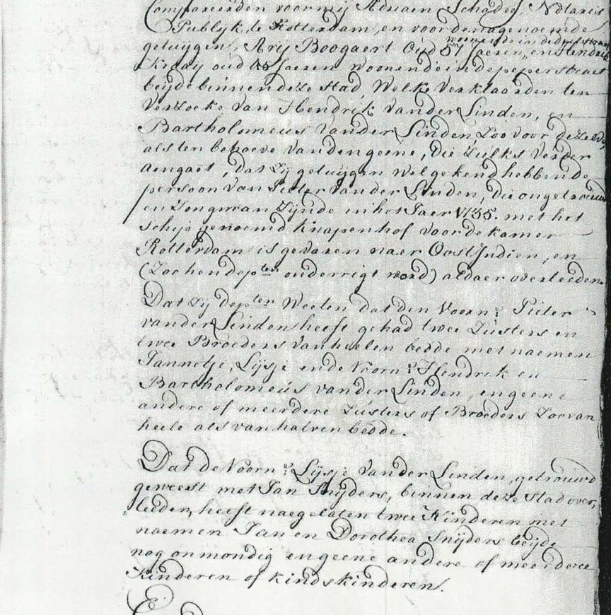 Notarisakte; Adriaen Schadee; 1758