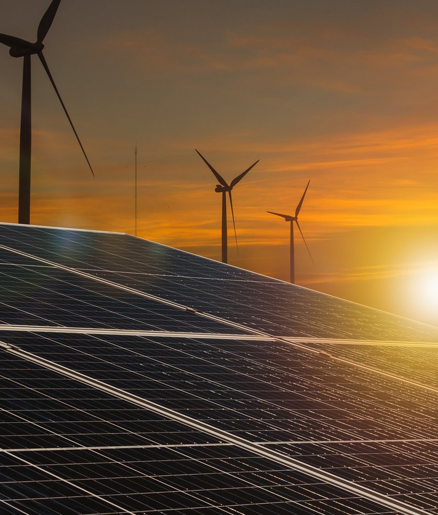 Sun panels and windmills